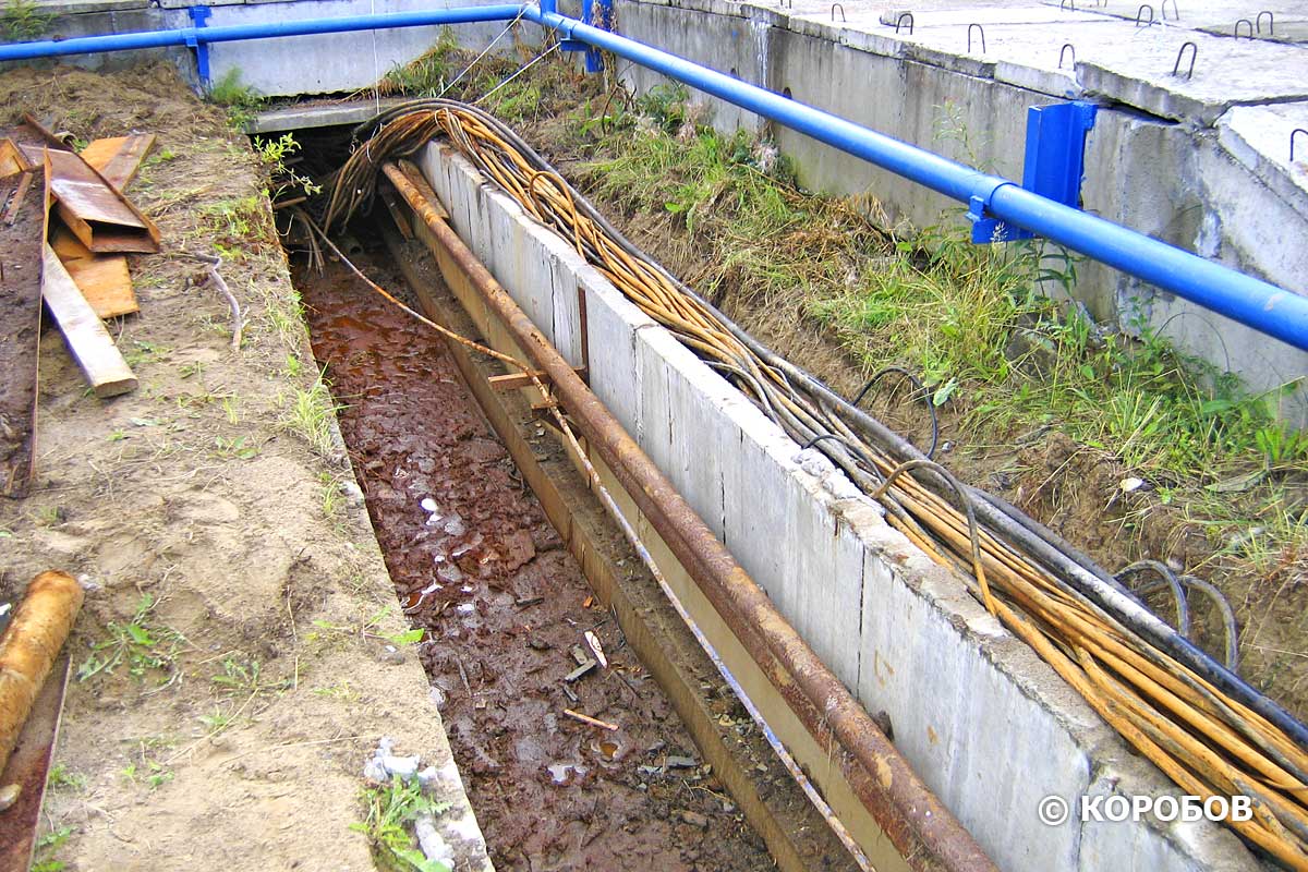 Коррозия элементов кабельной линии в лотках ЖБИ