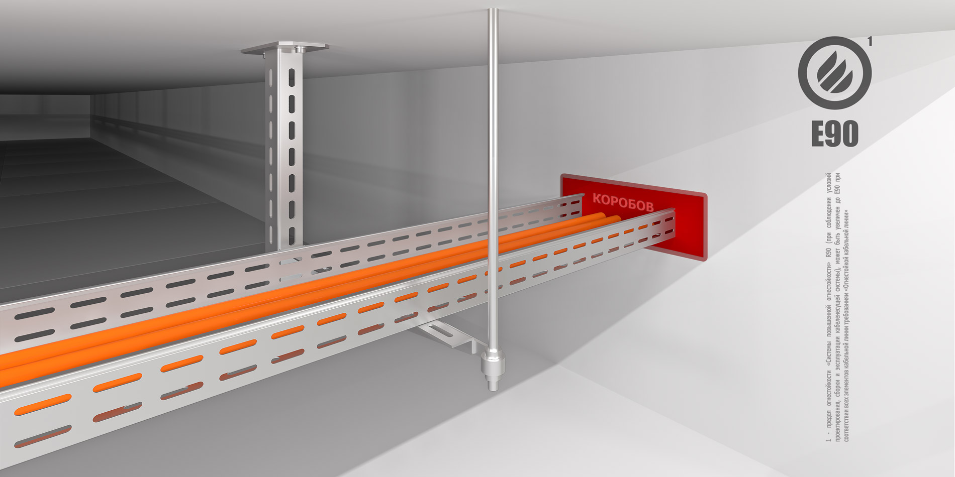 Кабеленесущая система повышенной огнестойкости E30, R30, E60, R60, E90, R90